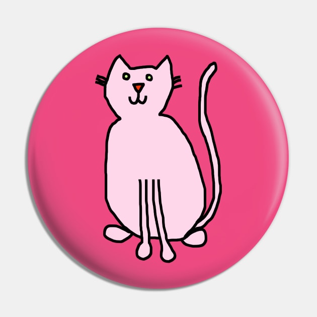 Pink Cat Pin by ellenhenryart