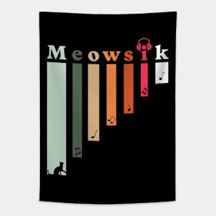 Retro Meowsik-Cat and Music lovers- Tapestry