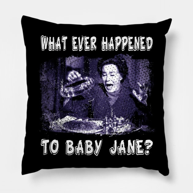 The Dark Secrets of Baby Jane What Ever Happened T-Shirt Pillow by WildenRoseDesign1