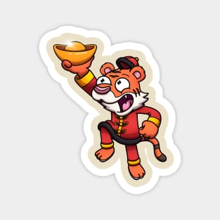 2022 Chinese New Year Tiger With Gold Piece Magnet