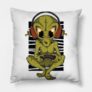 The green  Alien Gamer Pillow