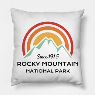 Rocky Mountains National Park Retro Pillow