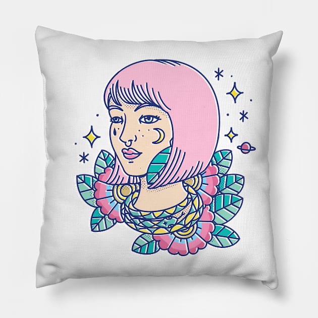 Snake girl Pillow by Paolavk