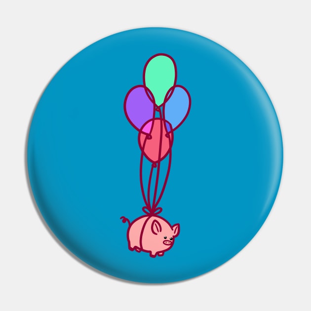 Balloon Piggy Pin by saradaboru