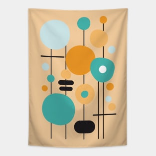 Mid Century Modern Abstract 22 Orange Tapestry