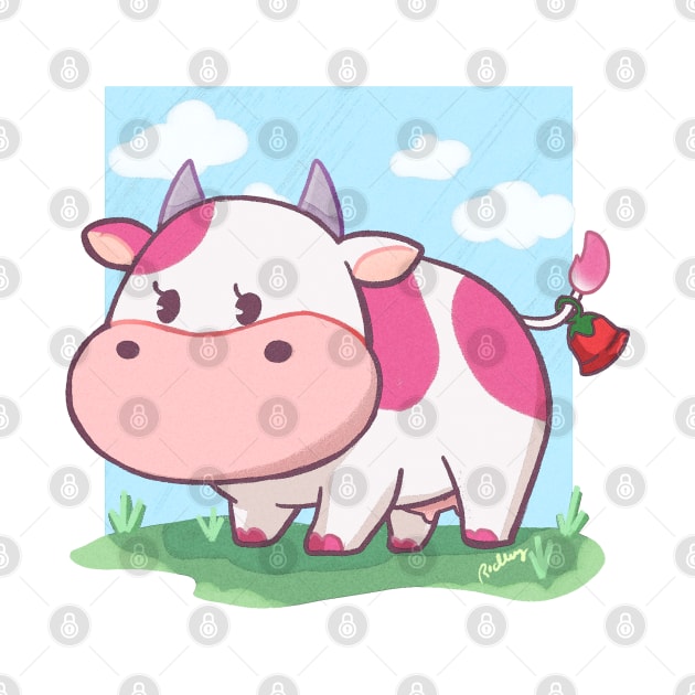 Strawberry Cow by Art By Ridley