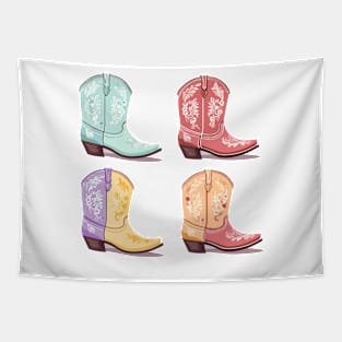 Cute Pastel Preppy Cowgirl Boots Tapestry