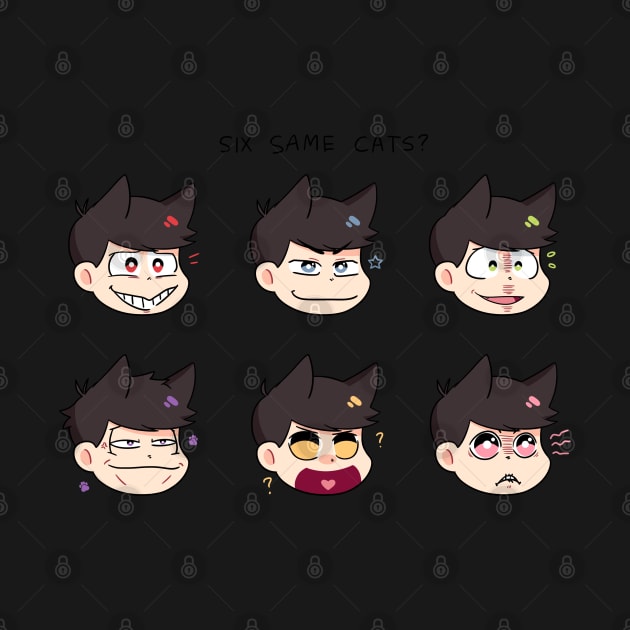 Six Same Cats ver. 2 by mikazure