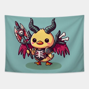 The Spooky Warrior Duck Tapestry