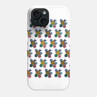 Spiral Floral Colorful Brick Seamless Pattern Phone Case