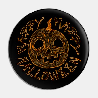 Happy Halloween Jack O Lantern Pin