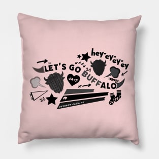 Black Bills Collage Pillow