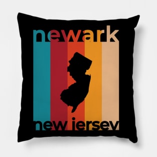 Newark New Jersey Retro Pillow