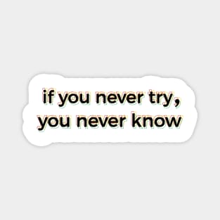 If You Never Try You Never Know Magnet