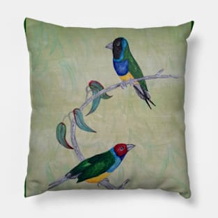 Australian Gouldian Finches Pillow