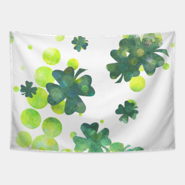 Lucky 4 Leafed Clovers Tapestry by designsbycreation