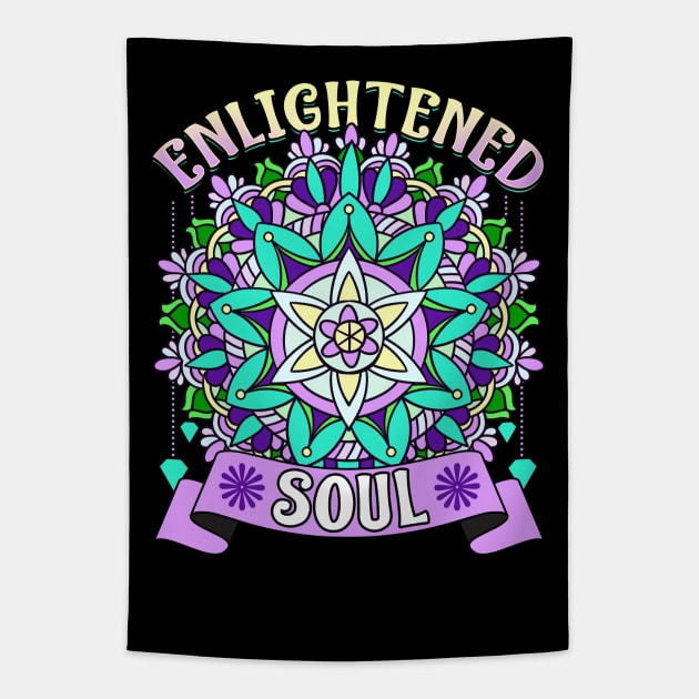 Enlightened Soul Spirit Spirituality Mandala Zen Design Tapestry by E