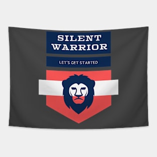 Silent Warrior Lion Art Tapestry