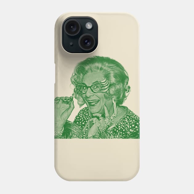 dame edna - green solid style, Phone Case by Loreatees