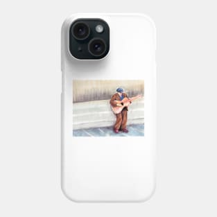 Old man playing guitar Phone Case