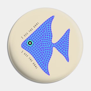 Blue mosaic angelfish Pin