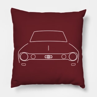 Datsun Cherry 1970s classic car white outline graphic Pillow