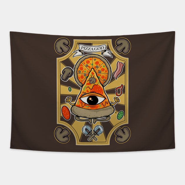 PIZZA GOD Tapestry by FernandoSala