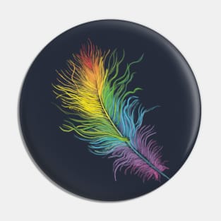 Rainbow Feather-dark Pin