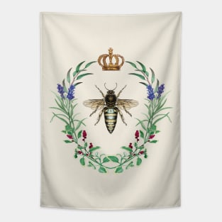 Queen Crown Floral Garden Lovers Gardener's Bee Wreath Tapestry