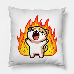 Cat On Fire Pillow