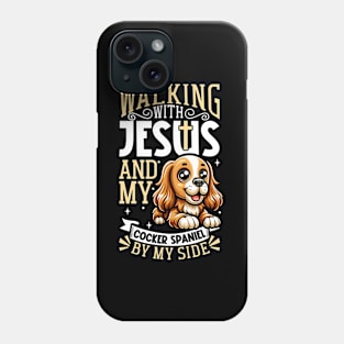 Jesus and dog - English Cocker Spaniel Phone Case
