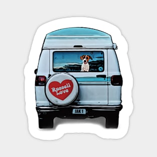 Jack Russell In Campervan Magnet