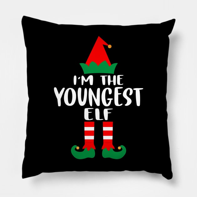 I'm the youngest ELF Family Matching Group Christmas Costume Pajama Funny Gift Pillow by norhan2000