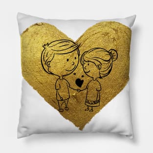 Golden Heart Pillow