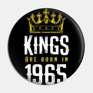 kings are born 1965 birthday quote crown king birthday party gift Pin