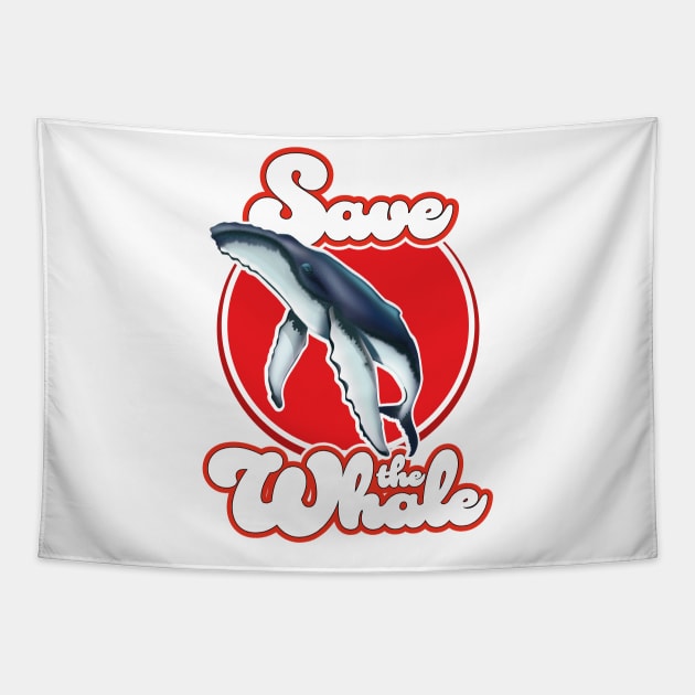 Save the Whale Red Tapestry by nickemporium1