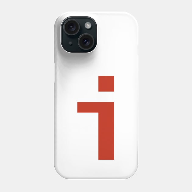 Letter i in Red Text Minimal Typography Phone Case by ellenhenryart