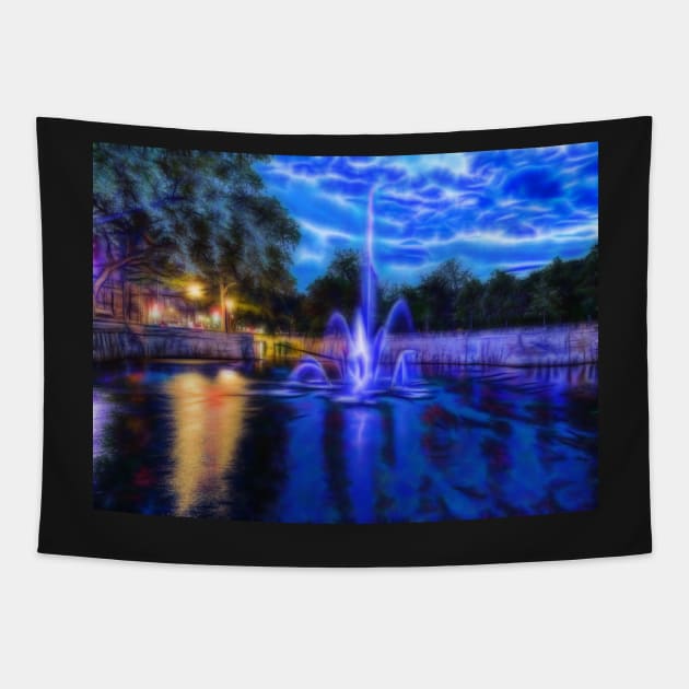 Electric Fountain Tapestry by Shirasaya