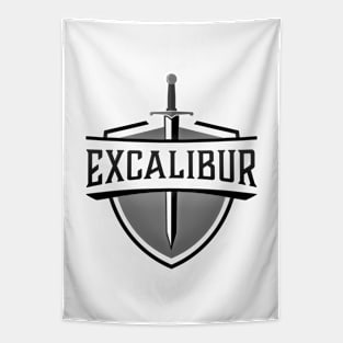 Excalibur The Legendary Sword in the Stone Shield Emblem Tapestry