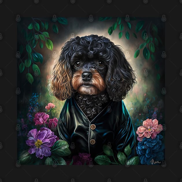 Cavoodle With Flowers by Enchanted Reverie