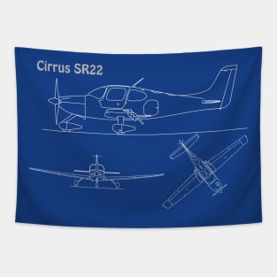 Cirrus SR22 - Airplane Blueprint - Apng Tapestry