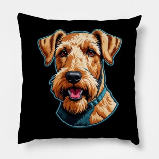 Airedale Terrier Embroidered Patch Pillow