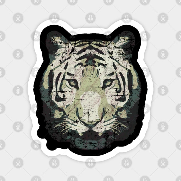 Tiger face king vintage look 80s Magnet by Collagedream