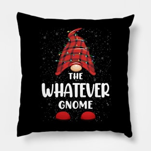 Whatever Gnome Red Buffalo Plaid Christmas Pajama Matching Family Pillow