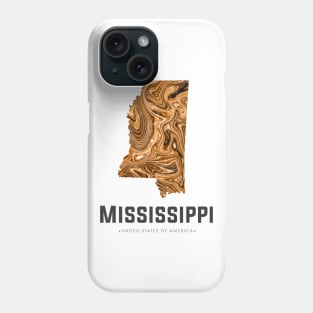 Mississippi state map abstract gold Phone Case