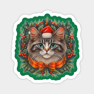 Christmas Kitty Magnet