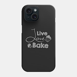 Live Love Bake Text Art Phone Case