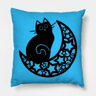 Lunar Cat on the Moon Pillow