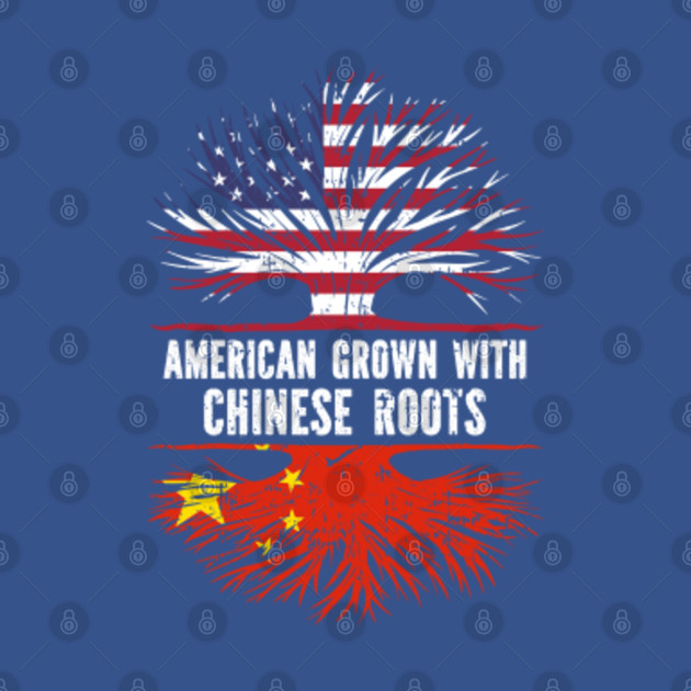 Disover American Grown with Chinese Roots USA Flag - American Grown With Chinese Roots - T-Shirt