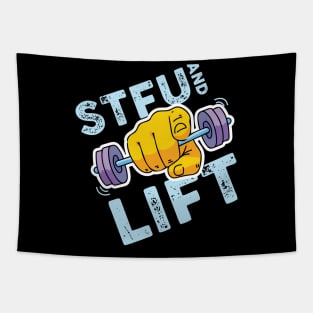 Funny STFU and Lift Weightlifting Gym design Tapestry